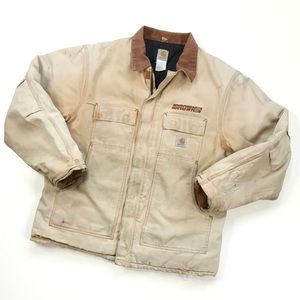 Used Carhartt jacket, has wear and tear but still very warm. Size xl.